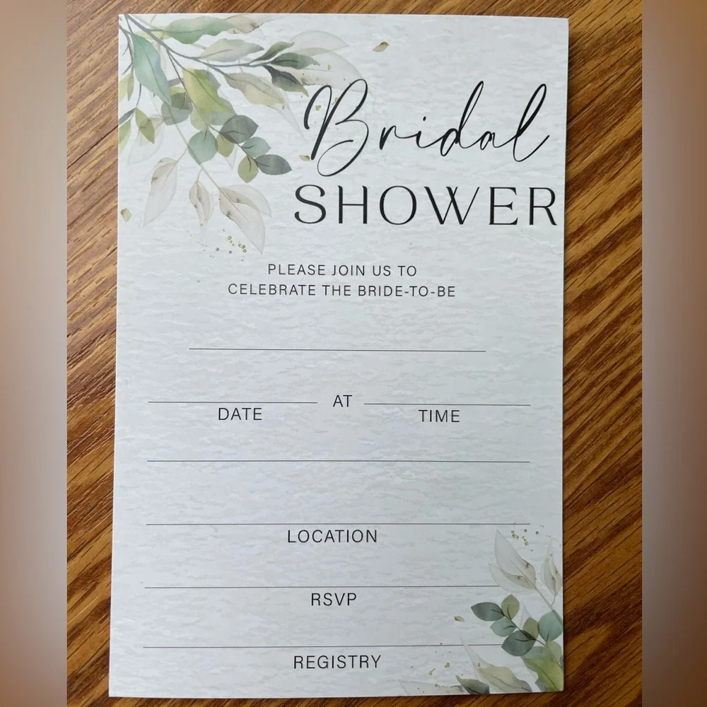 Set of 23 Bridal Shower Invitations & Envelopes
